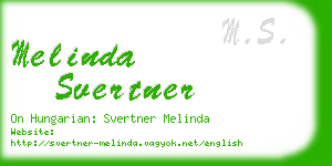 melinda svertner business card